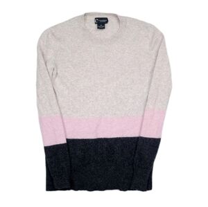 C By Bloomingdales 100% Cashmere Sweater Women XS Neapolitan Striped Colorway